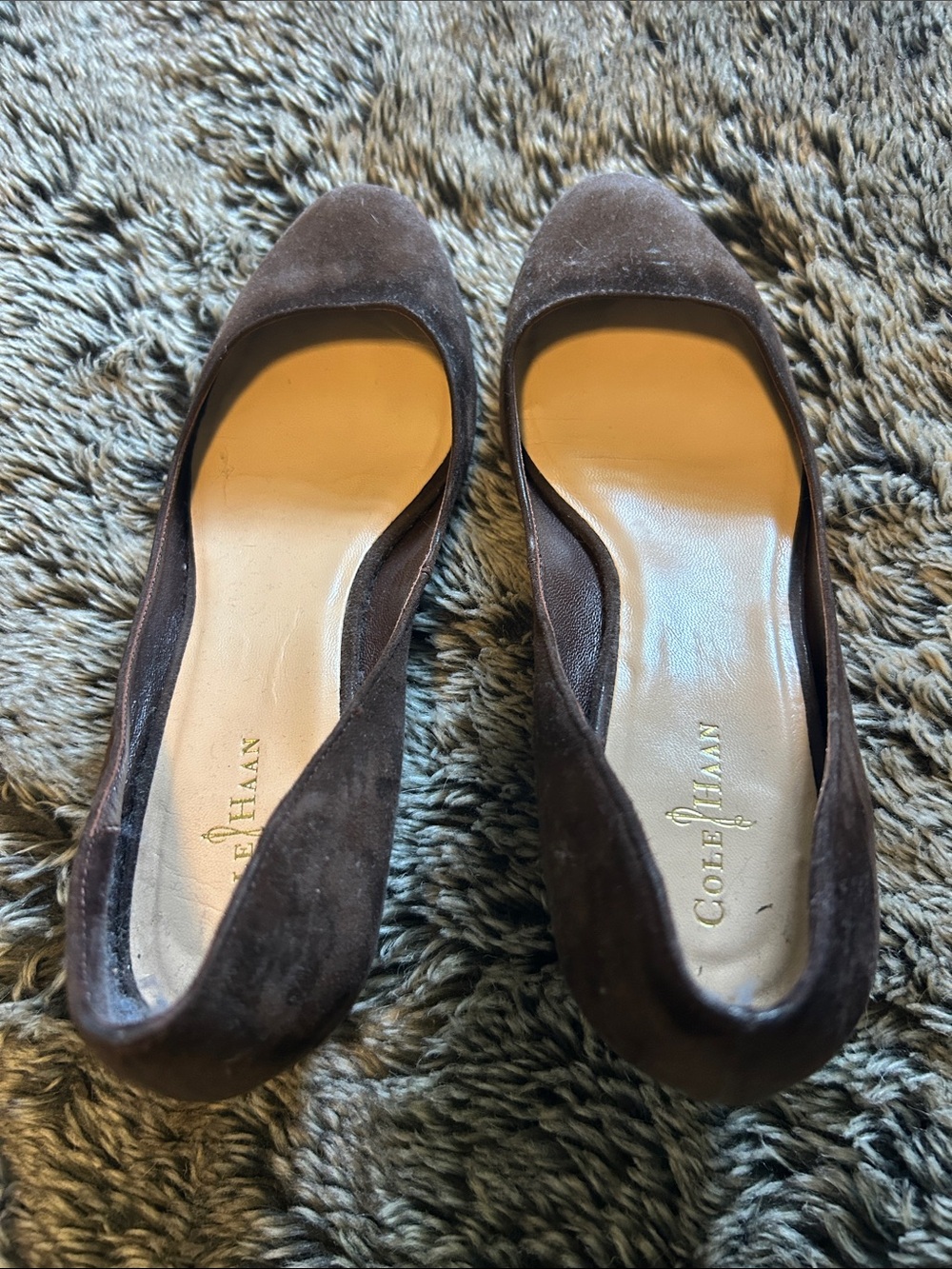Cole Haan Brown Suede Ballet Wedges 7.5
